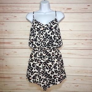 Show Me Your Mumu Animal Print Romper Shorts Sz SM